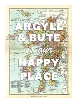 Personalised Vintage Map Print | Custom Location Poster | Favourite Place Art | White Font 6 Personalised Vintage Map Print | Custom Location Poster | Favourite Place Art | White Font -Beach House Art Argyll Bute our hp wh low 1