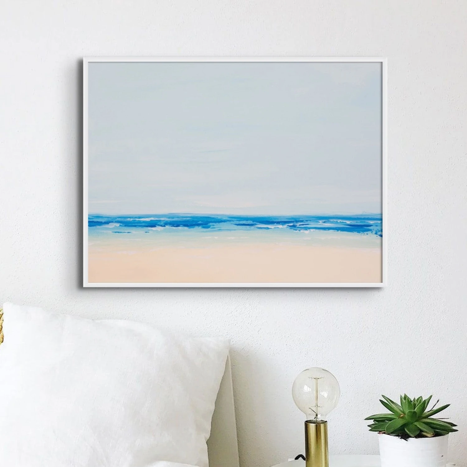 Beach On a Clear Day Print | Blue Sea Painting - Framed Canvas Beach On A Clear Day Print | Blue Sea Painting - Framed Canvas -Beach House Art BeachonaClearDay b02604c3 e433 4d8c 93ba 1aab513b07ae