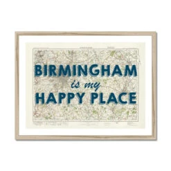 Birmingham Is My Happy Place Quote On Vintage Map Print Of Birmingham - Framed -Beach House Art Birmingham is my Happy Place Vintage Map Art Birmingham Framed Print Fine art Beach House Art 1670083641