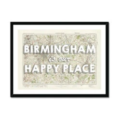 Birmingham Is Our Happy Place Quote On Vintage Map Print Of Birmingham - Framed -Beach House Art Birmingham is our Happy Place Vintage Map Art Birmingham Framed Print Fine art Beach House Art 1670070703
