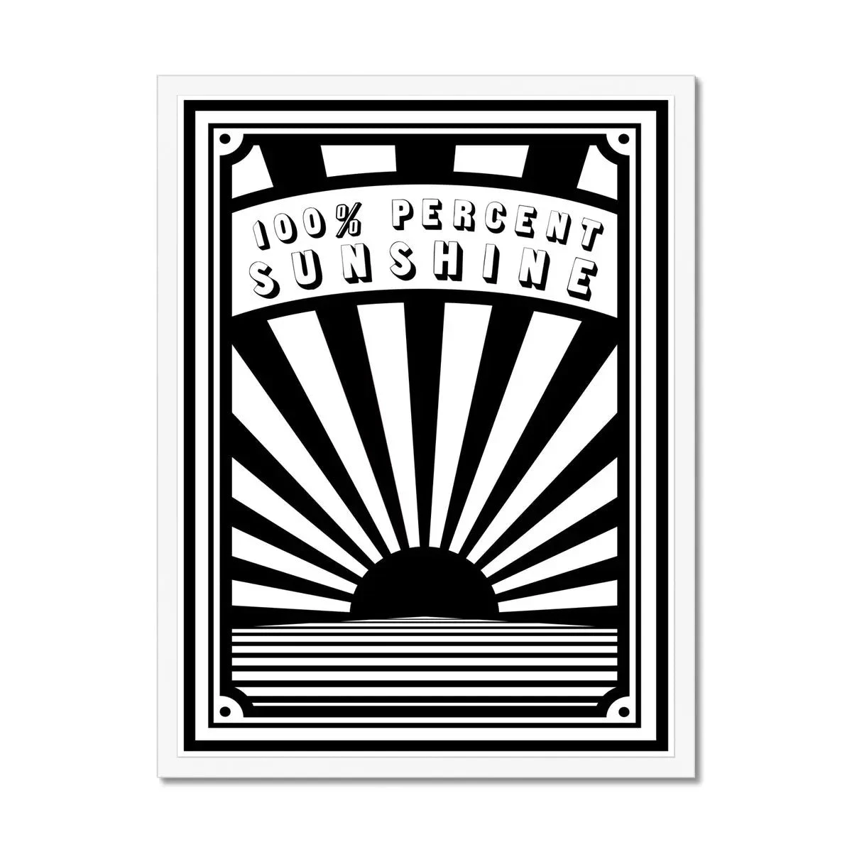 Black 100% Sunshine Retro Graphic Wall Art Print - Framed Black 100% Sunshine Retro Graphic Wall Art Print - Framed -Beach House Art Black 100 Sunshine Framed Print Wall Art Beach House Art 1650732611