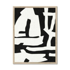 Black Abstract Coast No 1 (Abstract Wall Art Print) - Framed -Beach House Art Black Abstract Coast No 1 Framed Print Wall Art Beach House Art 1650732520
