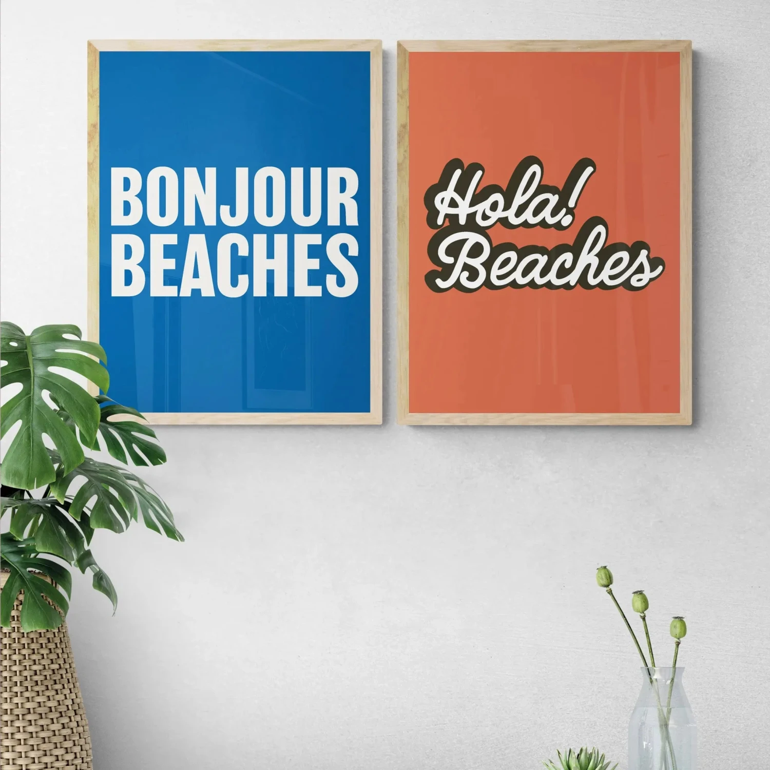 Bonjour Beaches (French Navy) Typography Art Print - Unframed Bonjour Beaches (French Navy) Typography Art Print - Unframed -Beach House Art Bonjour Beaches French Navy Unframed Wall Art Beach House Art 1650731568