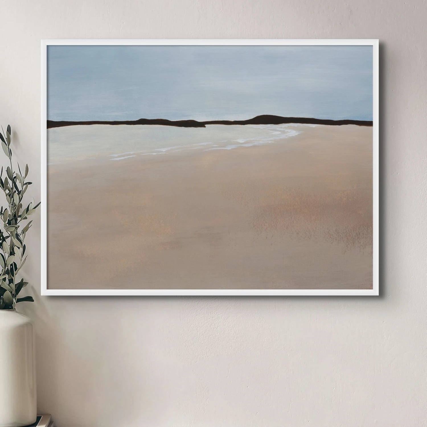 Calm Bay Painting | Minimal Abstract Coastal Print - Unframed Calm Bay Painting | Minimal Abstract Coastal Print - Unframed -Beach House Art CalmBay ModernAbstractCoastalPainting