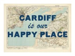 Personalised Vintage Map Print | Custom Location Poster | Favourite Place Art | Blue Font 21 Personalised Vintage Map Print | Custom Location Poster | Favourite Place Art | Blue Font -Beach House Art Cardiff nv low