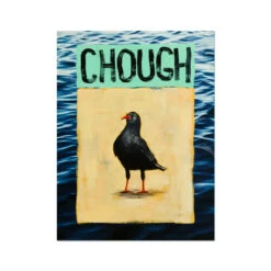 Chough (Sea-Bird Print) Modern Coastal Art - Unframed