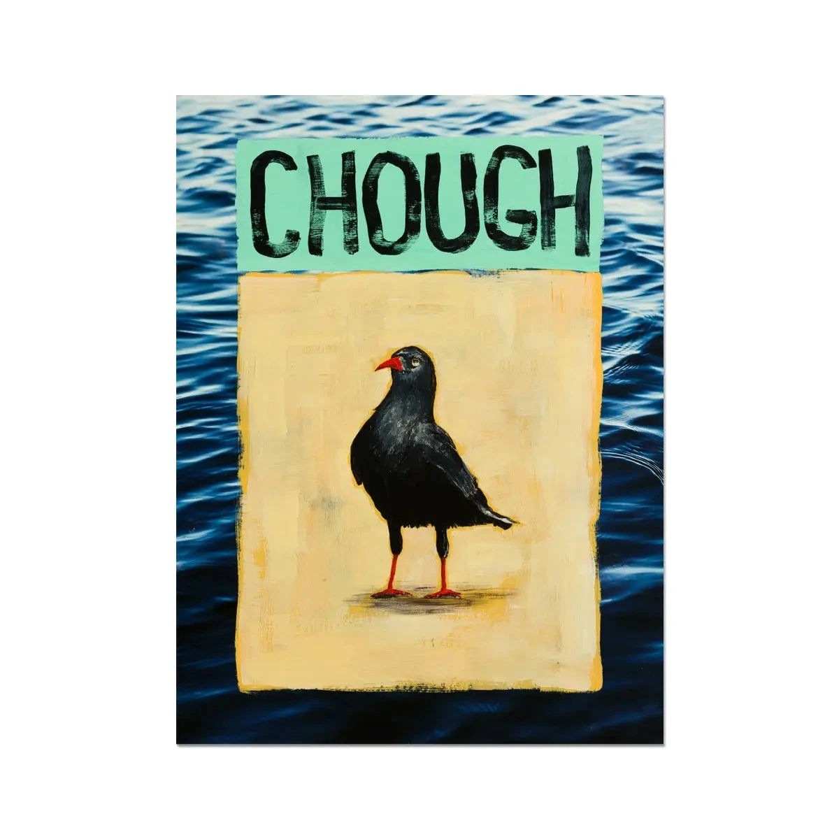 Chough (Sea-Bird Print) Modern Coastal Art - Unframed Chough (Sea-Bird Print) Modern Coastal Art - Unframed -Beach House Art Chough A Coastal Sea Bird Unframed Fine Art Print Wall Art Beach House Art 1650734903