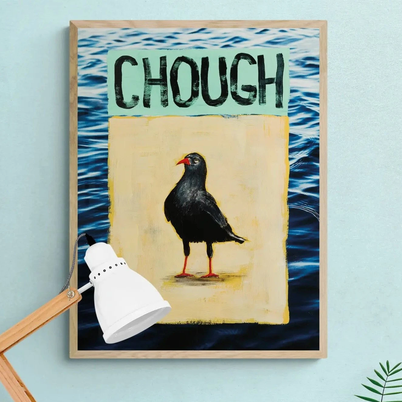 Chough (Sea-Bird Print) Modern Coastal Art - Unframed Chough (Sea-Bird Print) Modern Coastal Art - Unframed -Beach House Art Chough A Coastal Sea Bird Unframed Fine Art Print Wall Art Beach House Art 1650734915