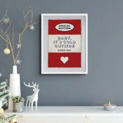 Cold Outside (Red) Christmas & Holiday Print - Unframed -Beach House Art ColdOutside2SQ