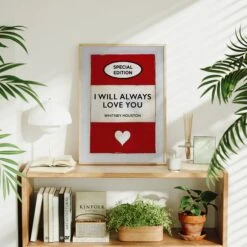 I Will Always Love You | Red | Book Cover Art Print - Unframed -Beach House Art Copy of always red