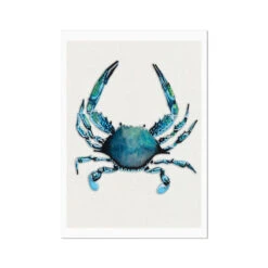 Crab Painting | Kitchen Art | Crab Print - Unframed