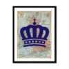 "The Crown" King's Coronation Special Edition (United Kingdom Map) Vintage Map Art - Framed