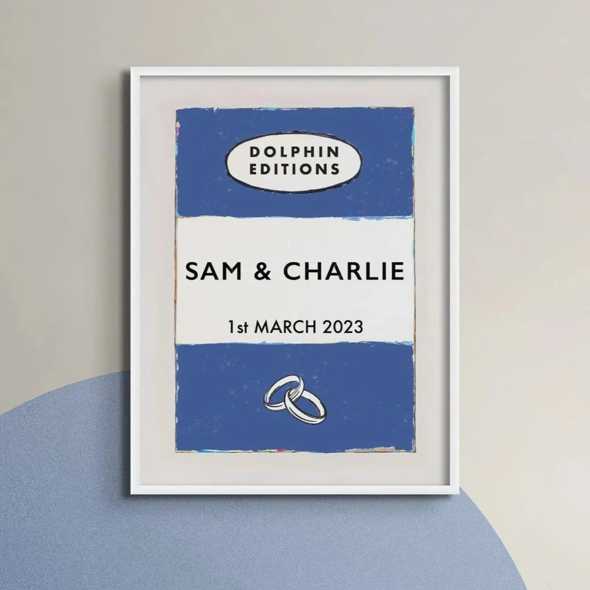 Custom Name & Date Print | Personalised Gift For Engagement, Wedding, Baby Birth Keepsake| Sailor Blue - Framed -Beach House Art Custom Book Cover Art Print Personalised Wedding Gift Sailor Blue Framed Home Garden Decor Artwork Posters Prints Visual Artwork Beach House Art 1669119977