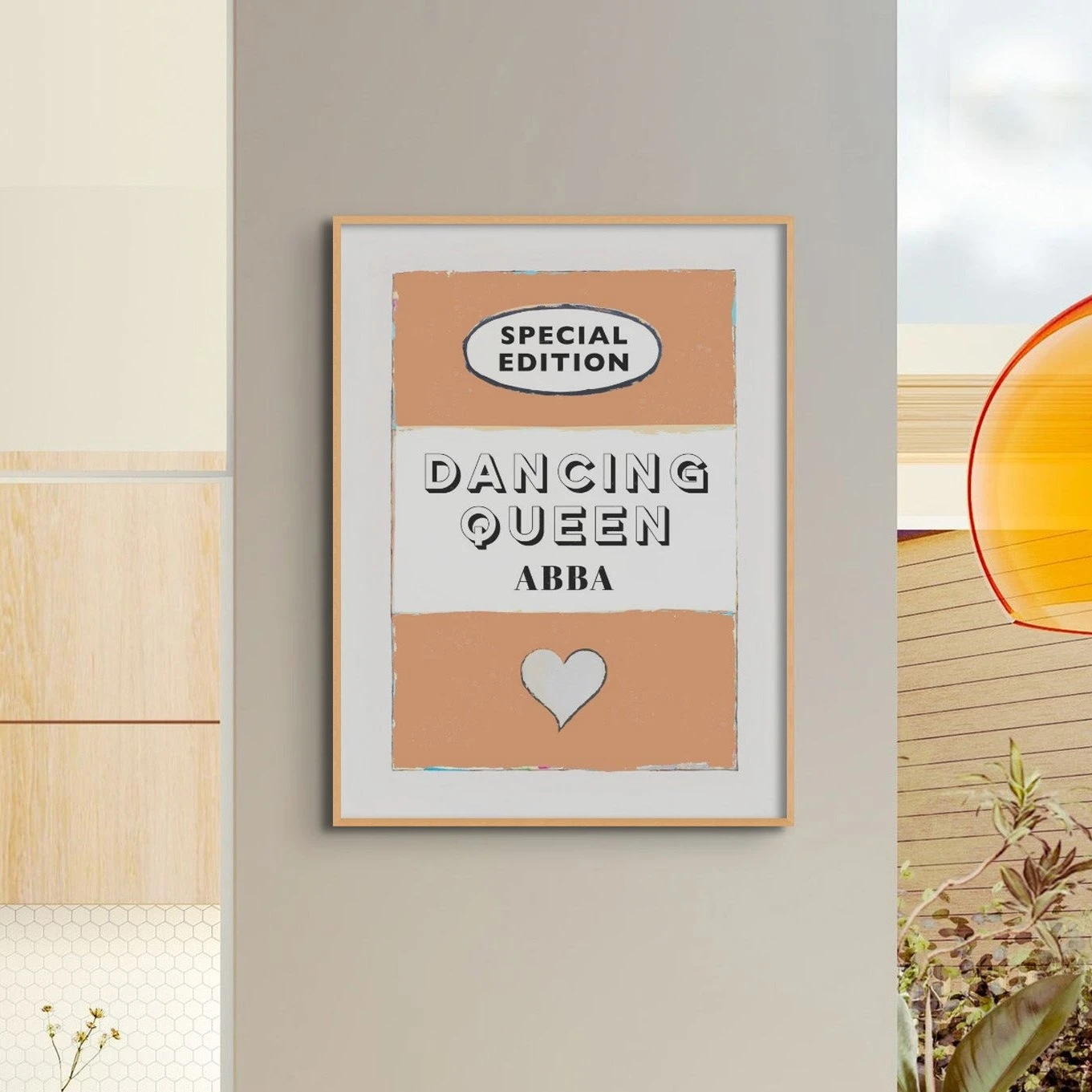 Dancing Queen Song Lyric on Vintage Style Book Cover Print - Unframed Dancing Queen Song Lyric On Vintage Style Book Cover Print - Unframed -Beach House Art DQorange2SQ