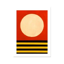 Deco Sunset Retro Coastal Art - Unframed