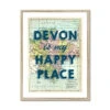 Devon Is My Happy Place (Devon Map) Vintage Map Art - Framed -Beach House Art Devon is my Happy Place Devon Map Framed Wall Art Beach House Art 1650967157