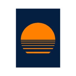 Disco Sunset Retro Wall Art - Unframed