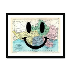 Dorset Makes Me Happy (Dorset Map) Vintage Map Art - Framed