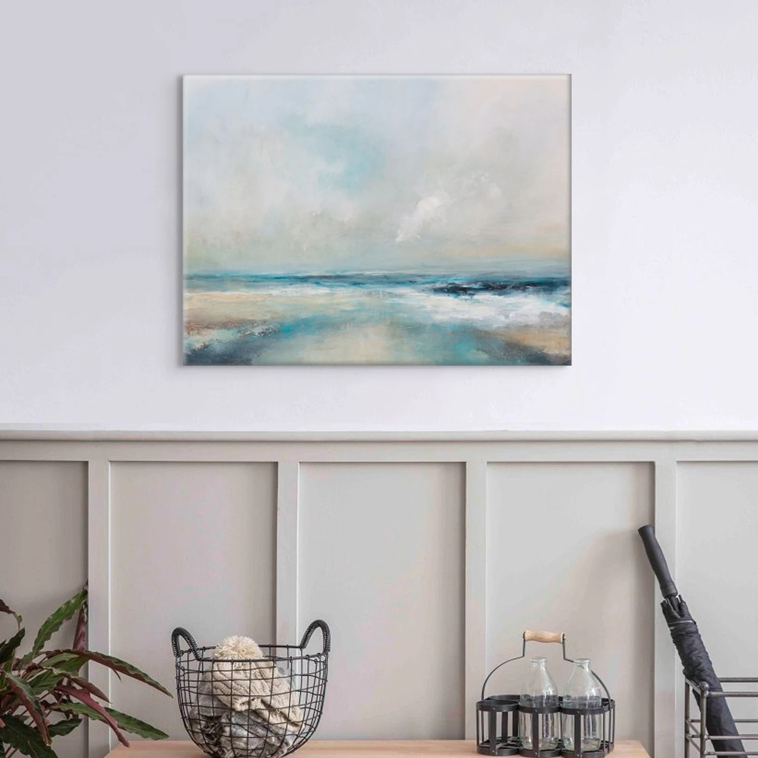 Ethereal Coast Painting | Coastal Visions Beach Painting - Unframed Canvas Ethereal Coast Painting | Coastal Visions Beach Painting - Unframed Canvas -Beach House Art Ethereal