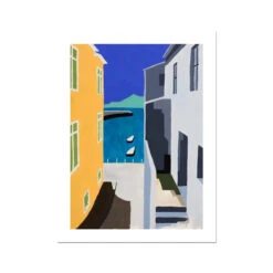 Fish Street St Ives Painting | Harbour Painting | Colourful Coastal Art - Unframed