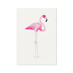 Flamingo Print No 1 | Pink Flamingo Painting - Unframed