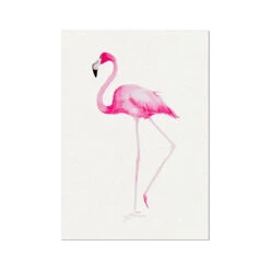 Flamingo Print No 2 | Pink Flamingo Painting - Unframed