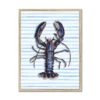 Lobster Painting On Stripe Background |Kitchen Wall Art - Framed 1 Lobster Painting On Stripe Background |Kitchen Wall Art - Framed -Beach House Art Framed Print Fine art Beach House Art 1663702338