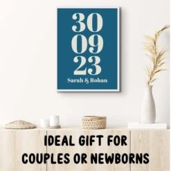 Personalised Date Art | Custom Date Print | Marine Blue - Unframed 4 Personalised Date Art | Custom Date Print | Marine Blue - Unframed -Beach House Art GIFTHEADERS 02