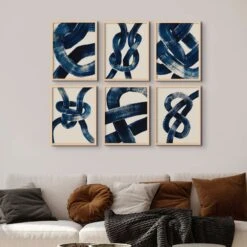 Lariat Loop |Blue Abstract Line Art | Modern Nautical Wall Decor | Minimalist Print - Framed -Beach House Art Groupsq 0ab72d7e eca1 415a 9cb5 e3a02c3cb57e
