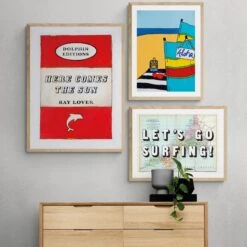 Here Comes The Sun (Vintage Book Art) - Unframed -Beach House Art Here Comes The Sun Unframed Print Wall Art Beach House Art 1650732585