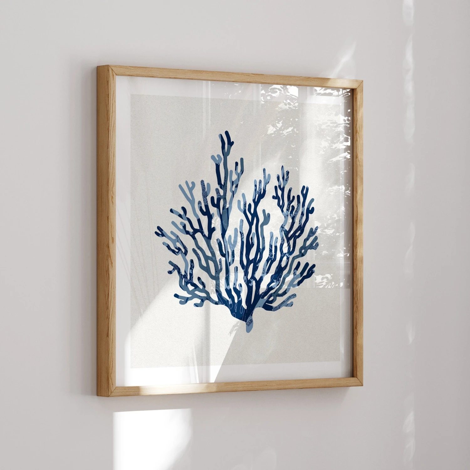 Indigo Coral Print | Coral Wall Art | Watercolour Shell Art - Unframed Indigo Coral Print | Coral Wall Art | Watercolour Shell Art - Unframed -Beach House Art IndigoCoral