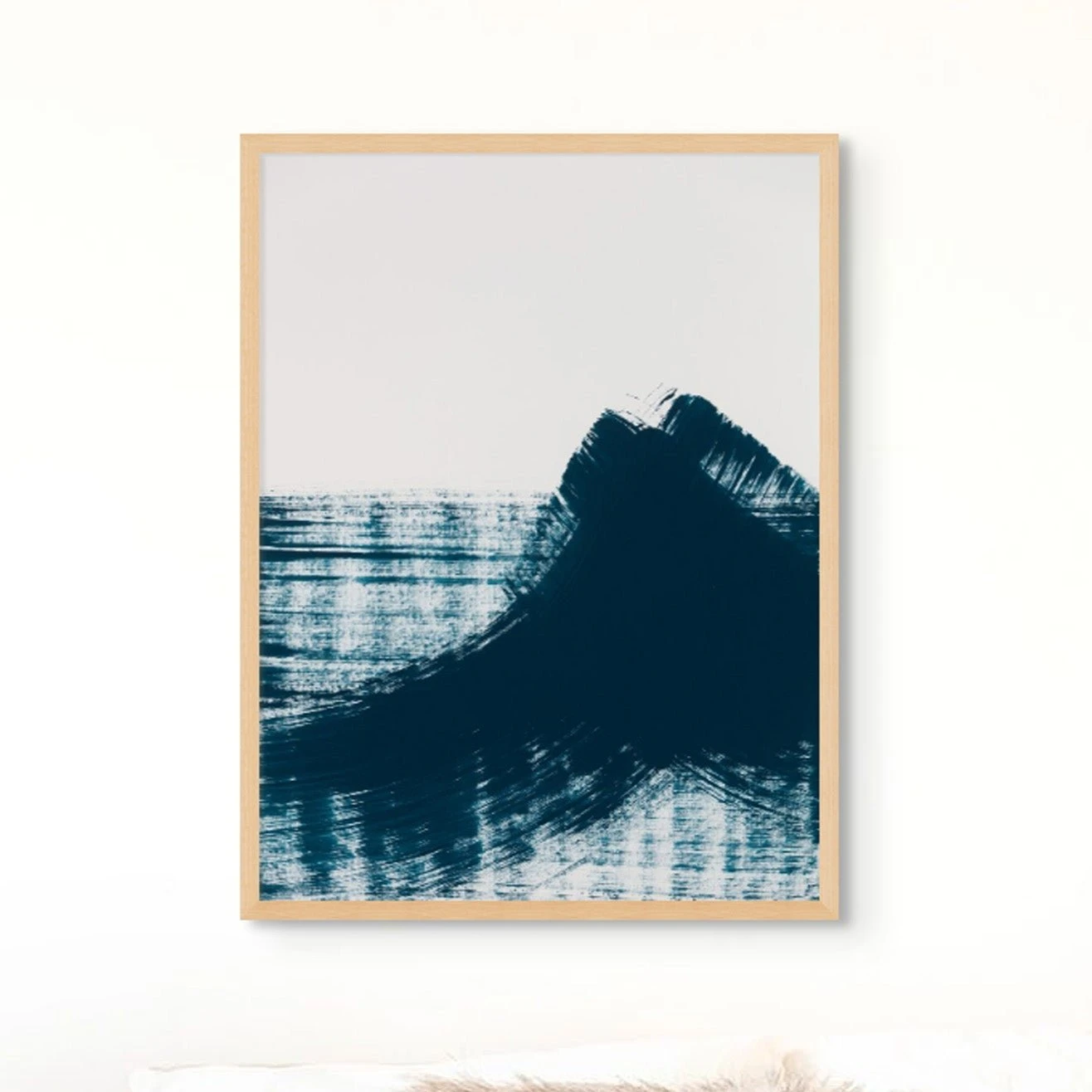 Abstract Ink Wave Art No 4 - Framed Abstract Ink Wave Art No 4 - Framed -Beach House Art Ink Wash 4.2
