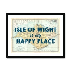 Isle Of Wight Is My Happy Place (Isle Of Wight Map) Vintage Map Art - Framed -Beach House Art Isle of Wight is my Happy Place Isle of Wight Map Framed Wall Art Beach House Art 1650731455