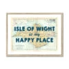 Isle Of Wight Is My Happy Place (Isle Of Wight Map) Vintage Map Art - Framed