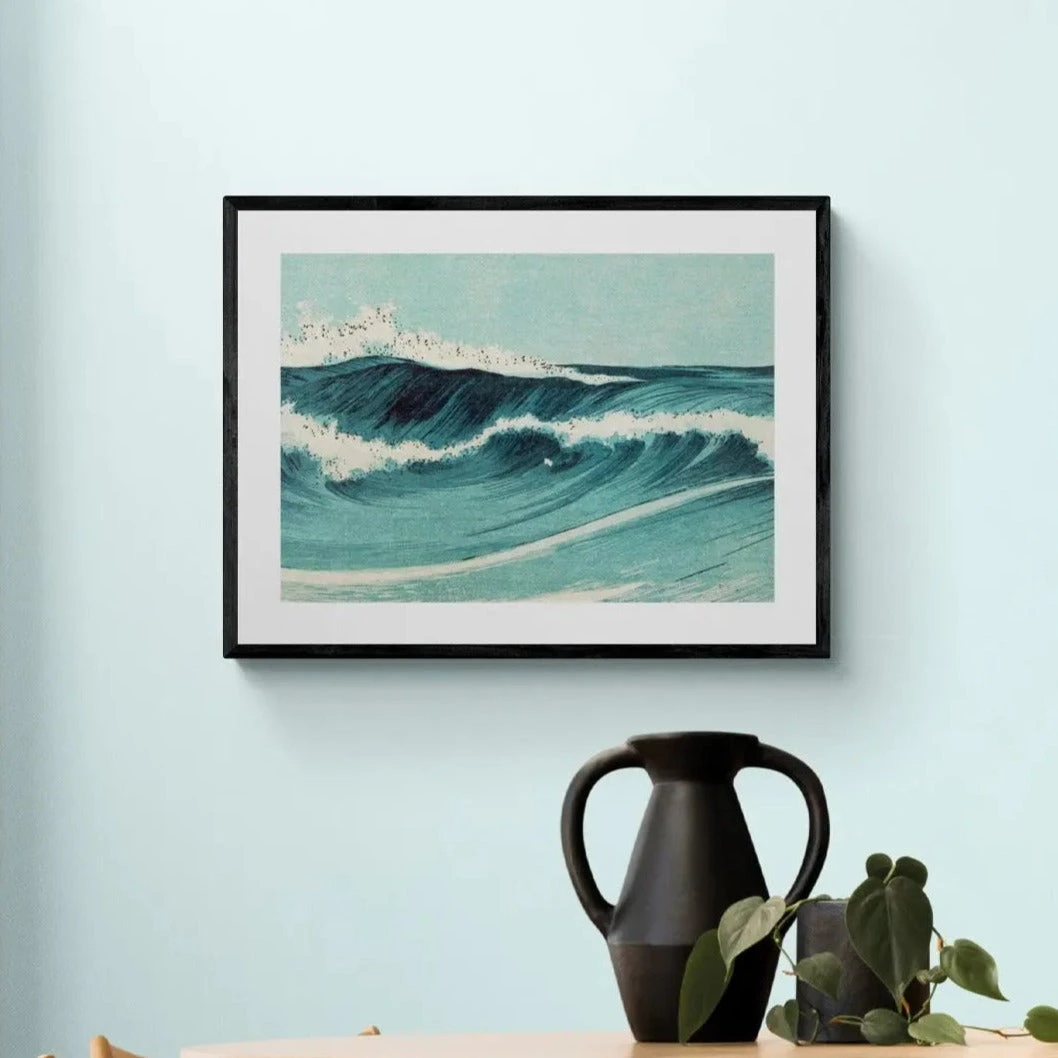Japanese Woodblock Wave No 1: Vintage Japanese Wave Print - Unframed Japanese Woodblock Wave No 1: Vintage Japanese Wave Print - Unframed -Beach House Art Japanese Woodblock Wave No 1 Unframed Print Wall Art Beach House Art 1650734529