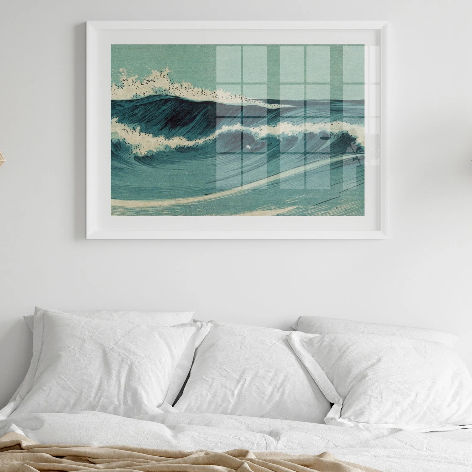 Japanese Woodblock Wave No 1: Vintage Japanese Wave Print - Unframed Japanese Woodblock Wave No 1: Vintage Japanese Wave Print - Unframed -Beach House Art JapaneseWaveSQ