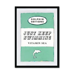 Just Keep Swimming Quote Print On Vintage Style Book Cover In Jade - Framed -Beach House Art Just Keep Swimming Jade Vintage Book Cover Art Print Framed Print Fine art Beach House Art 1678298563 e7ccf992 6153 4cac 9569 668be2c5fe0a