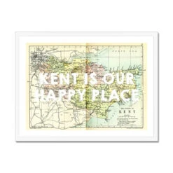 Kent Is Our Happy Place (Kent Map) Vintage Map Art - Framed 4 Kent Is Our Happy Place (Kent Map) Vintage Map Art - Framed -Beach House Art Kent is our Happy Place Kent Map Vintage Map Art Framed Print Fine art Beach House Art 1659370807