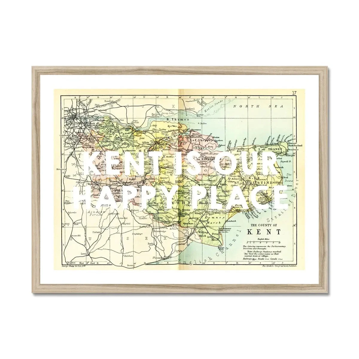 Kent is our Happy Place (Kent Map) Vintage Map Art - Framed Kent Is Our Happy Place (Kent Map) Vintage Map Art - Framed -Beach House Art Kent is our Happy Place Kent Map Vintage Map Art Framed Print Fine art Beach House Art 1659370810