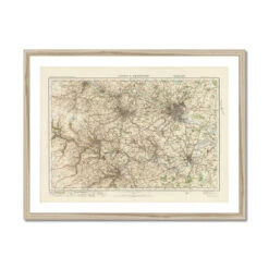 Leeds Vintage Map Print | Map Print Of Leeds - Framed