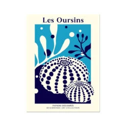 Les Oursins: Sea Urchin Art Print | Coastal Graphic Wall Decor | Ocean-Inspired Artwork - Unframed