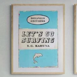 Let's Go Surfing (Vintage Book Art) - Unframed 5 Let's Go Surfing (Vintage Book Art) - Unframed -Beach House Art Let s Go Surfing Unframed Print Wall Art Beach House Art 1650736661