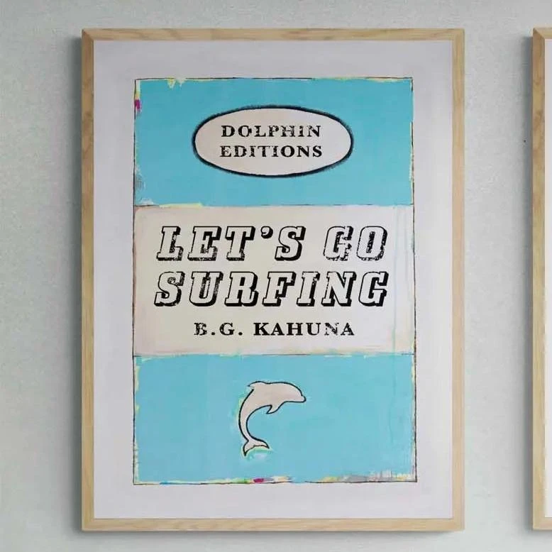 Let's Go Surfing (Vintage Book Art) - Unframed Let's Go Surfing (Vintage Book Art) - Unframed -Beach House Art Let s Go Surfing Unframed Print Wall Art Beach House Art 1650736661