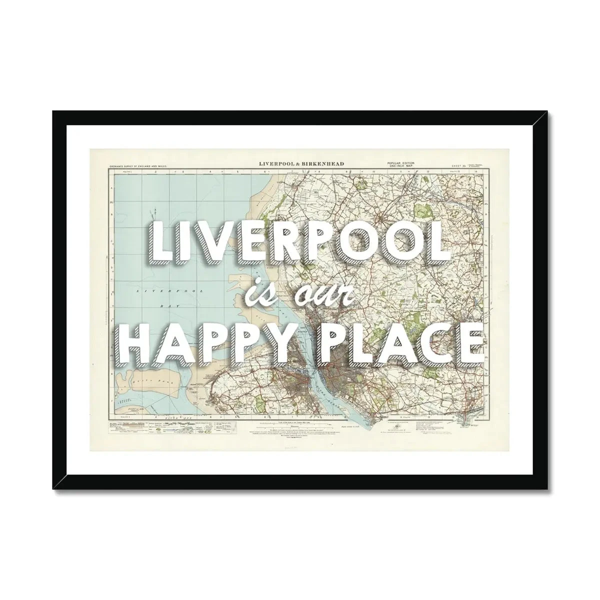 Liverpool is our Happy Place quote on Vintage Map Print of Liverpool - Framed Liverpool Is Our Happy Place Quote On Vintage Map Print Of Liverpool - Framed -Beach House Art Liverpool is our Happy Place Vintage Map Art Liverpool Framed Print Fine art Beach House Art 1670070251