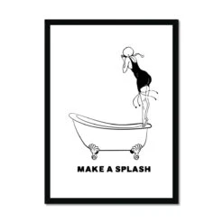 Make A Splash (White) Bathroom Word Art Print - Framed -Beach House Art Make a Splash White Bathroom Word Art Print Framed Print Fine art Beach House Art 1674063391