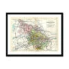 Map Print Of West Riding | Vintage Map Of West Yorkshire Print - Framed