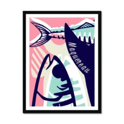 Maquereau | Abstract Octopus Print | Modern Kitchen Wall Art | Coastal-Inspired Decor - Framed