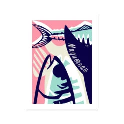 Maquereau | Mackerel Art Print | Coastal Fish Wall Decor | Ocean-Inspired Artwork - Unframed