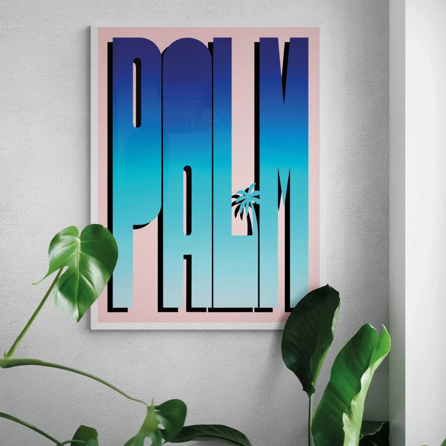 Neon Blue Palm: Typography Art - Unframed Neon Blue Palm: Typography Art - Unframed -Beach House Art Neon Blue Palm Unframed Print Wall Art Beach House Art 1650733319