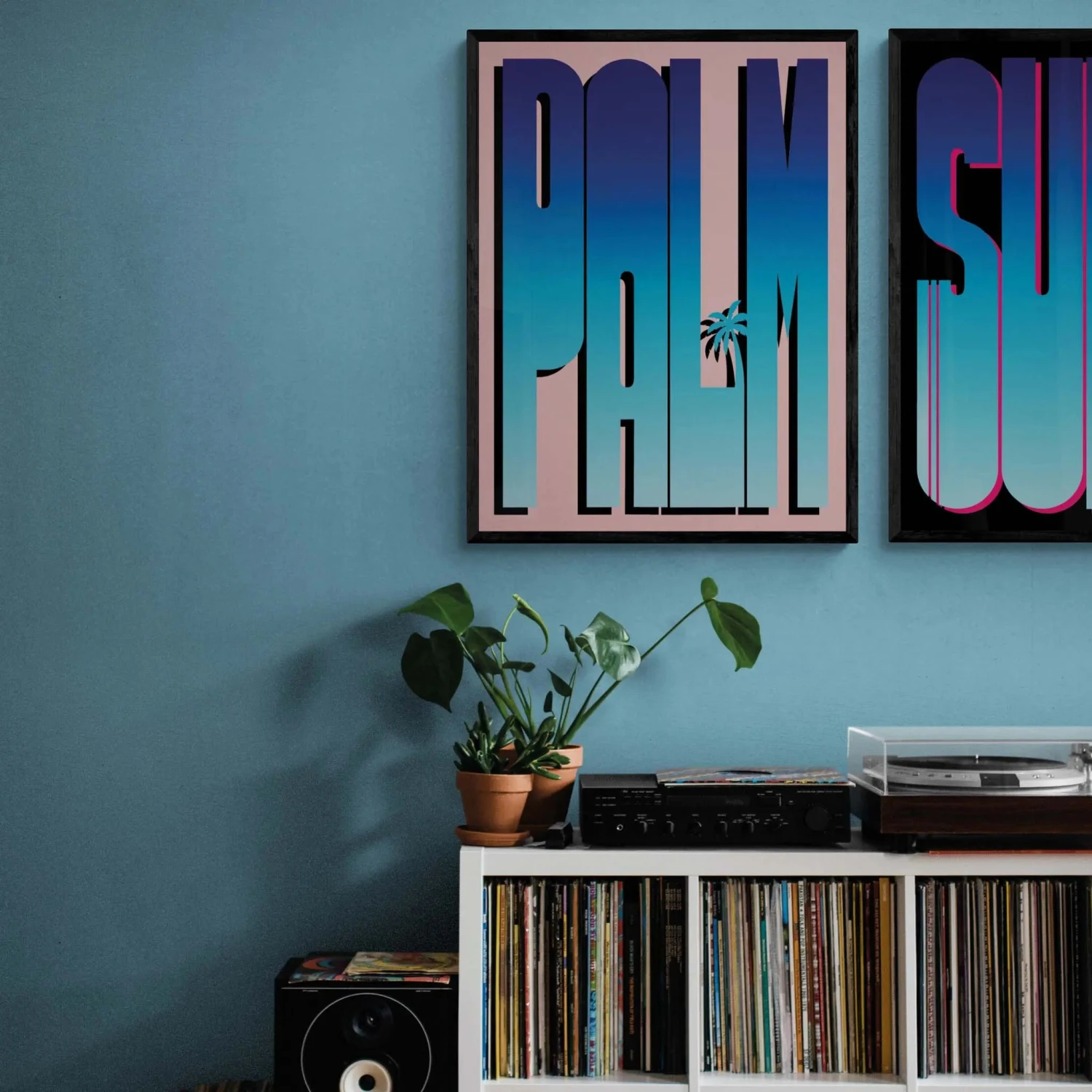 Neon Blue Palm: Typography Art - Unframed Neon Blue Palm: Typography Art - Unframed -Beach House Art Neon Blue Palm Unframed Print Wall Art Beach House Art 1650733323